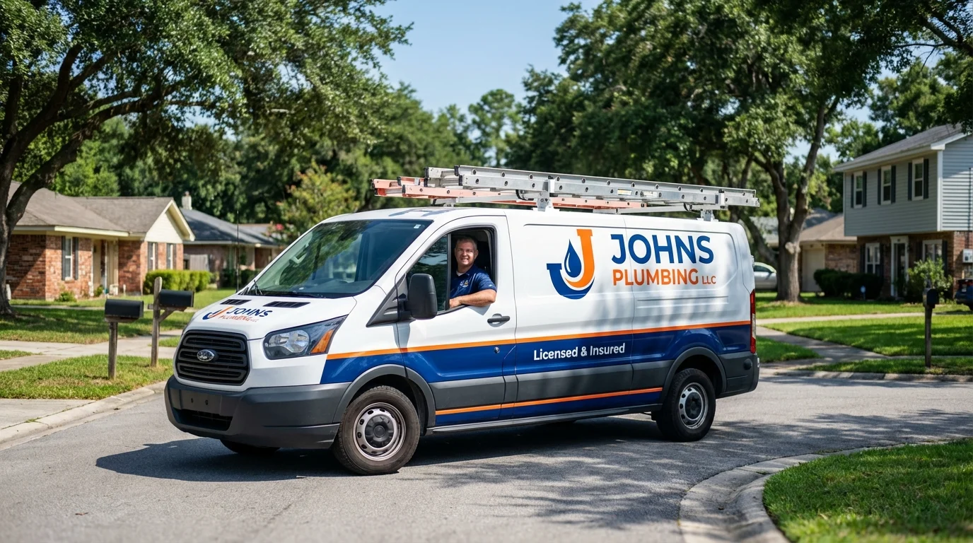 Johns Plumbing LLC service van in Pennsburg, PA