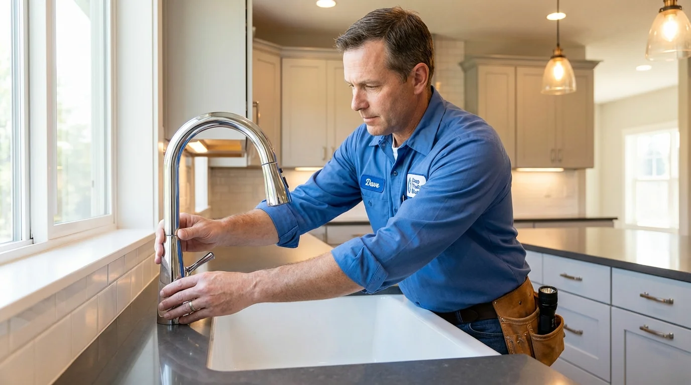 Kitchen faucet installation by Johns Plumbing LLC in Pennsburg